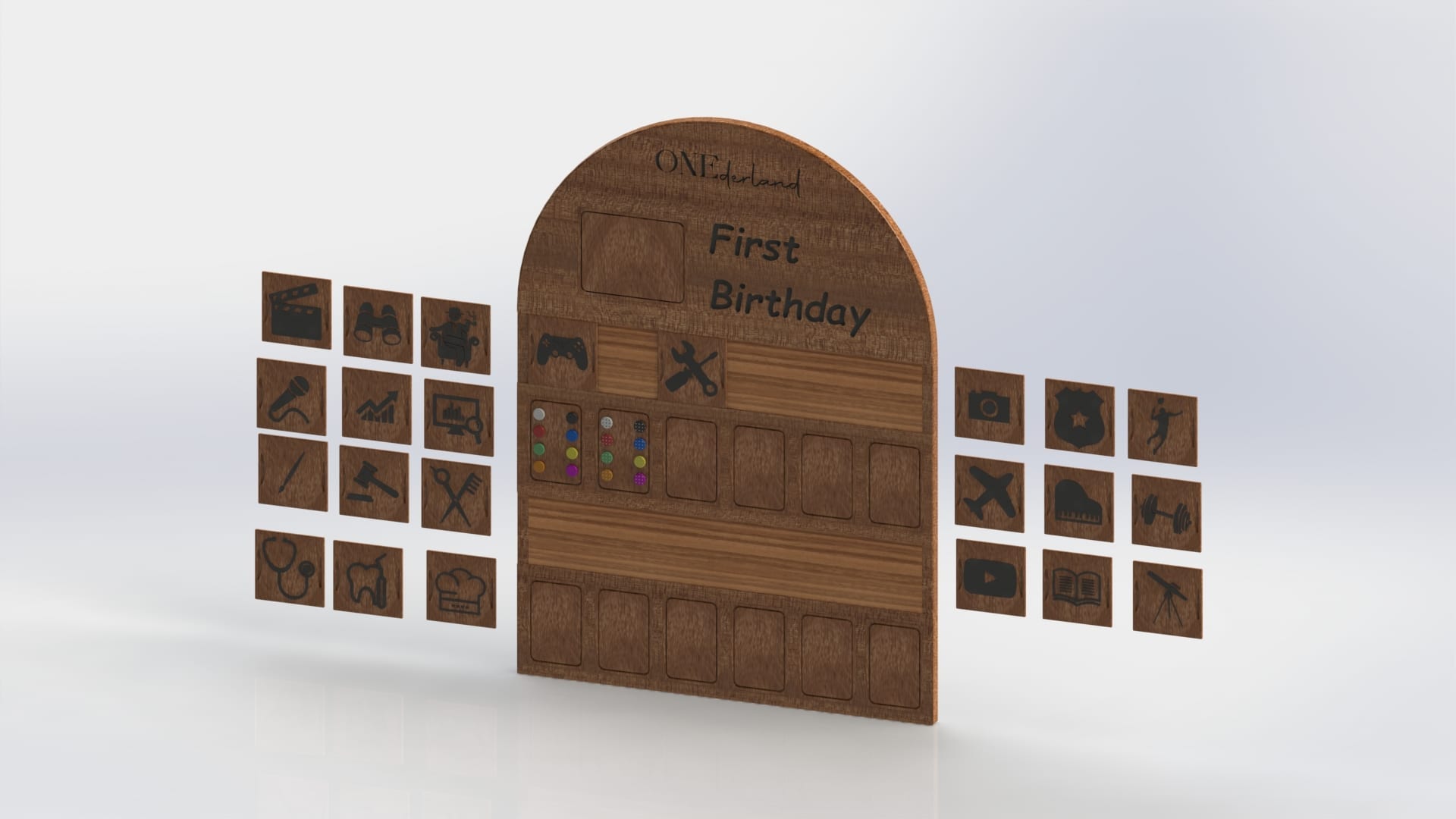 Career wooden game, render 03