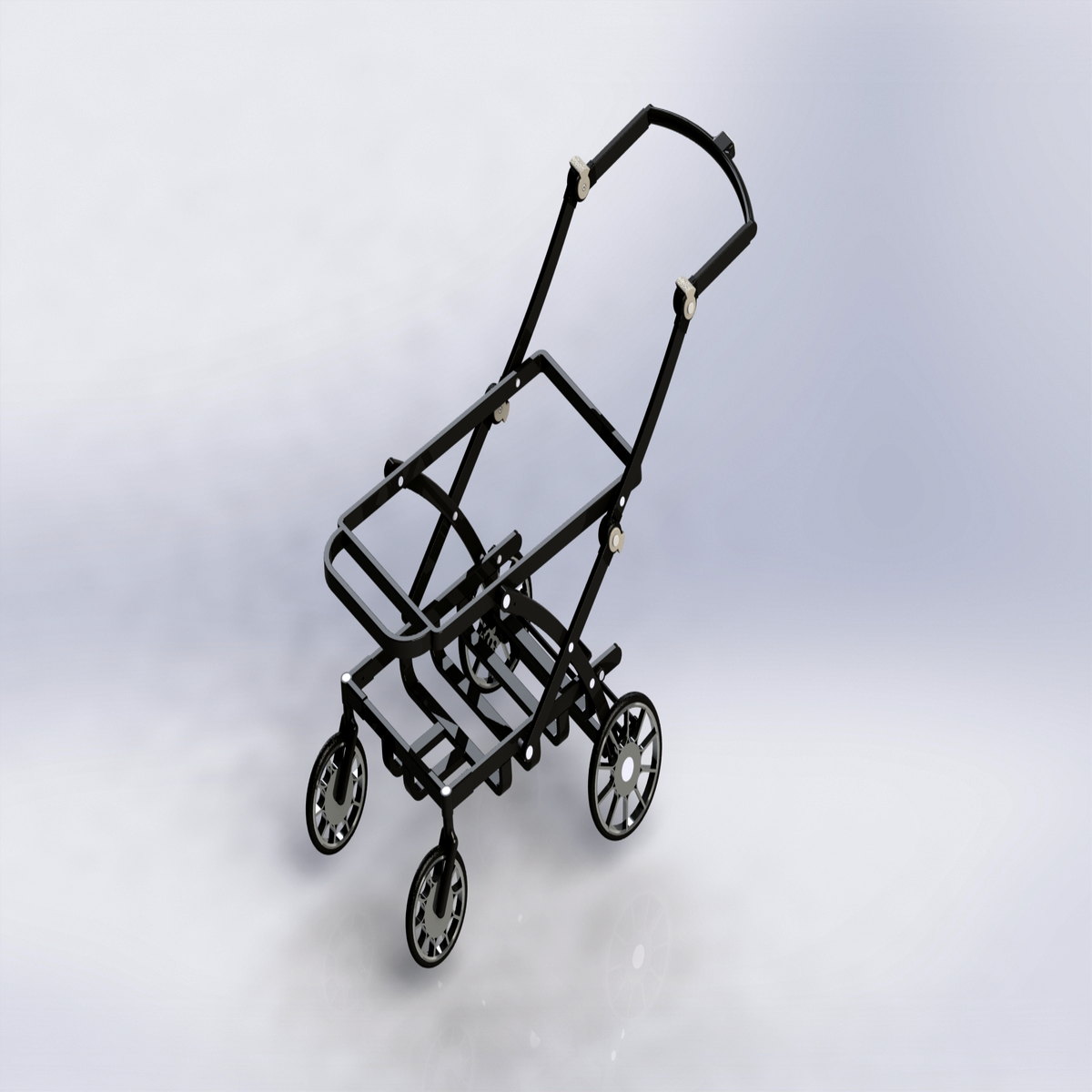 Foldable 4-Baby Trolley